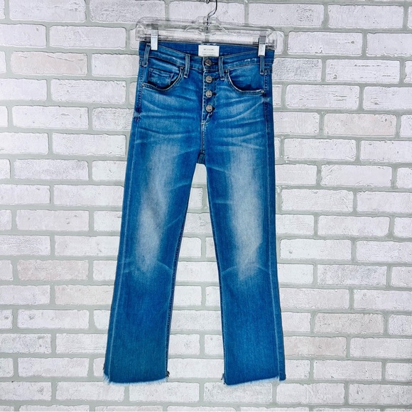 McGuire Denim Barley Boot Button Fly Raw Hem Cropped Jeans Size 25 Style 185C - Picture 5 of 11